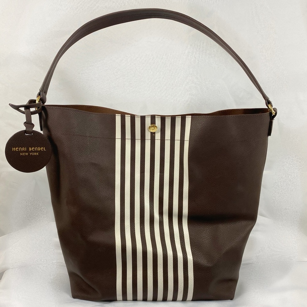 Henri Bendel Striped Leather Shoulder Tote